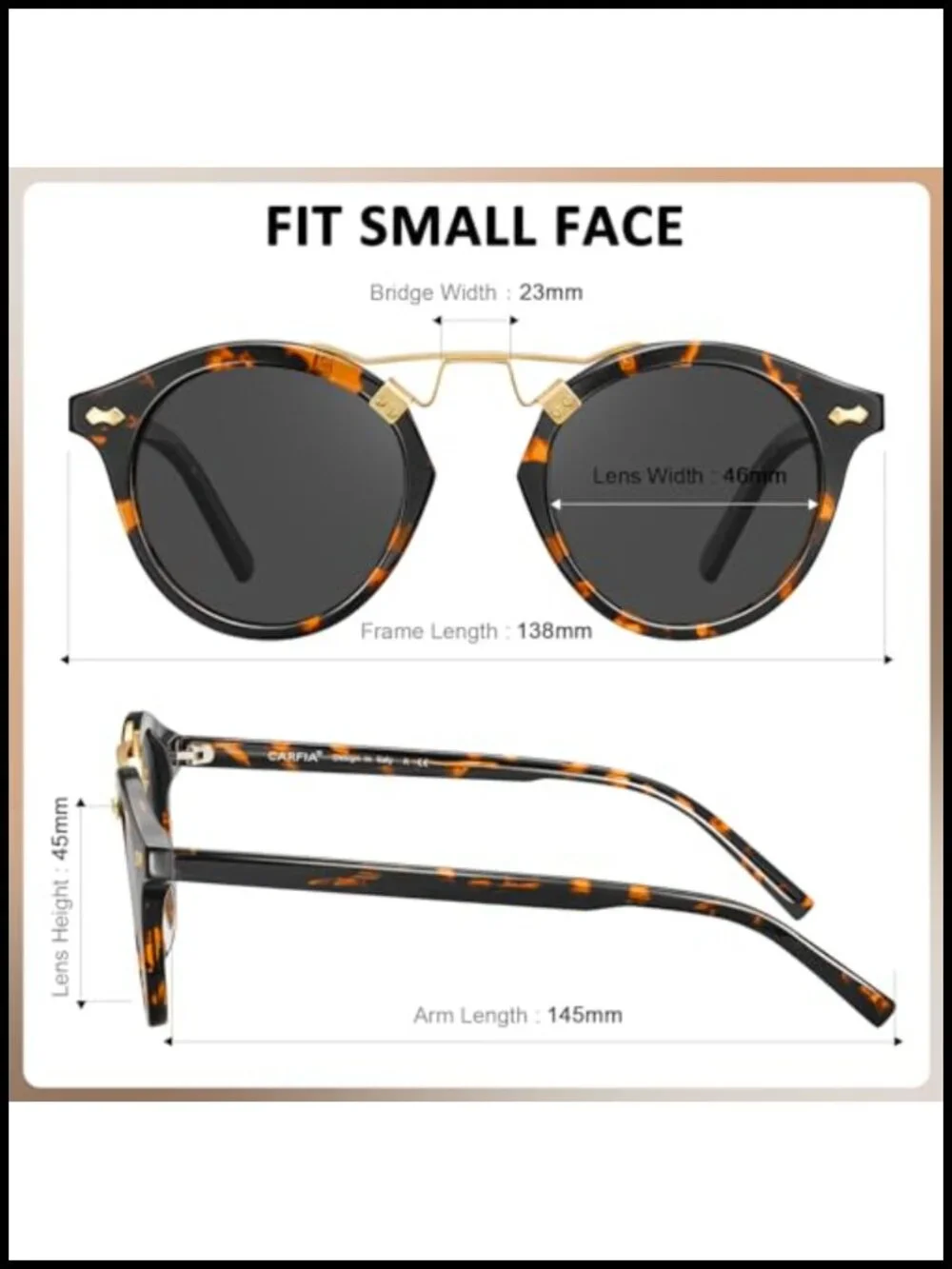 Double Bridge Acetate Polarized Sunglasses UV400 Protection